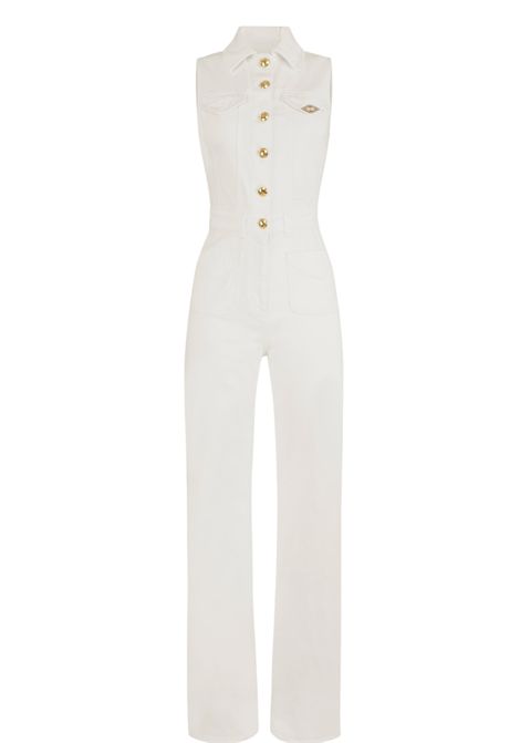 Denim jumpsuit with logo detail ELISABETTA FRANCHI | jumpsuits | TJ45N61E2360